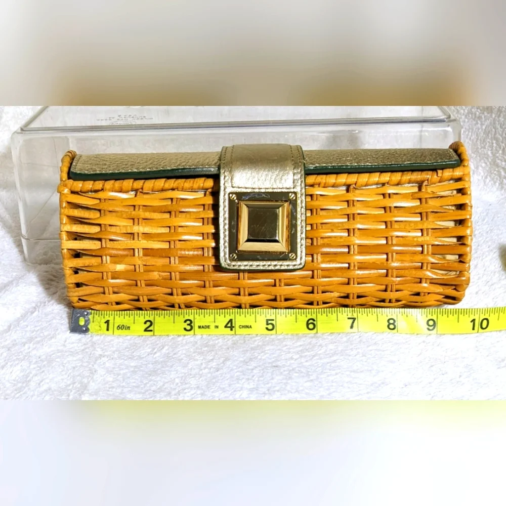 Women's MICHAEL Michael‎ Kors unique wicker and gold leather clutch